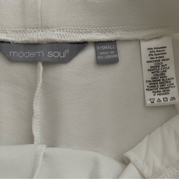 Elastic Waist Comfort Crop Pant With Pockets Size XS White - Picture 8 of 12